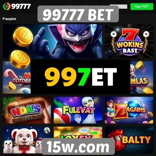 Variedade de jogos disponíveis no 99777 BET
